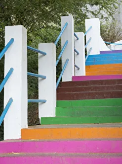 Dry Season Prints: Stairs leading up to Plato. The capital Praia on Santiago Island (Ilha de Santiago)