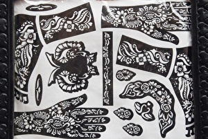 Market Place Prints: Stamps for henna for sale, Souk in the Medina