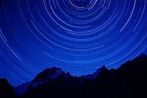 Celestial Prints: Star swirls over 7000+ meter Masherbrum in Hushe Peaks area of Karakoram Himalaya