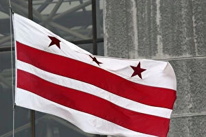 The state flag of the District of Columbia in Washington, D.C