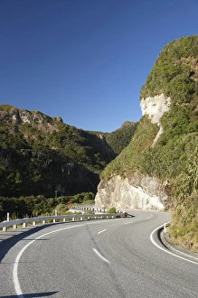 Corner Prints: State Highway Six at Ten Mile Creek north of Greymouth, West Coast, South Island