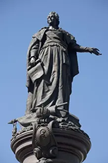 Images Dated 22nd August 2009: Statue of Catherine the Great, Czarina (ruler) of Russia from 1762-96 in city square in Odessa