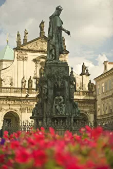 Images Dated 11th September 2005: Statue of Charles IV (1848), Knights of the Cross Square, Prague, Czech Republic