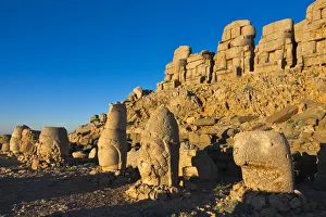 Mount Nemrut Prints: Statue of head at sunrise on the eastside of the mountain, Mt. Nemrut, Turkey
