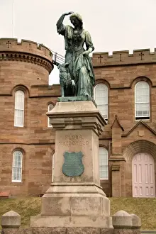Images Dated 25th July 2020: Statue to heroine Flora Macdonald in front of the famous Inverness Castle in quaint
