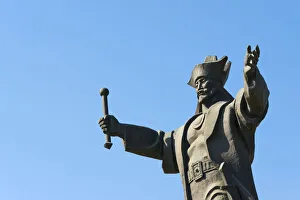 Kazakhstan Prints: Statue of Kenesary Khan at the entrance to Turkestan, Kazakhstan