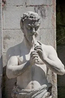 Royalty Prints: Statue of Pan, the flutist of Greek mythology as the pastoral god of fertility at Massandra Chateau