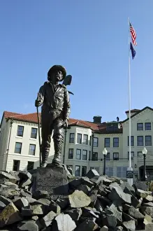 Nursing Prints: Statue of prospector William Skagway Bill Fonda in front of the Alaska Pioneers Home