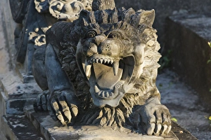 Indonesian Prints: Statue at Tanah Lot. Bali island, Indonesia