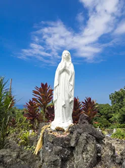 Virgin Mary Prints: Statue of the Virgin Mary in the property of Saint Benedicts Painted Church