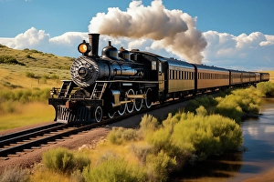 Ai Generated Prints: Steam engine train. (AI Generated)