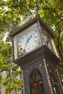 Time Prints: Steam powered clock in the Gastown neighborhood, Vancouver, British Columbia, Canada