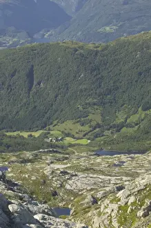 Images Dated 8th June 2004: The steep and winding road to FOLGEFONNA GLACIER offers dramatic Vistas of fjords