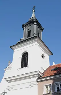 Images Dated 2027: Steeple of church in Old Town for tourists Central Warsaw Poland Freta Street