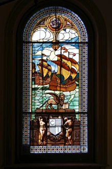 Rio De La Plata Prints: Stian painted glass at the CLub Canottieri Italiano, Italian Rowing Club