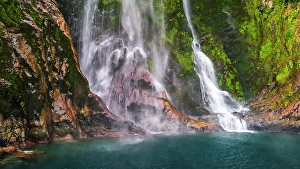 Verdant Prints: Stirling Falls, Milford Sound, Fiordland National Park, South Island, New Zealand