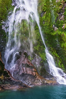 Verdant Prints: Stirling Falls, Milford Sound, Fiordland National Park, South Island, New Zealand