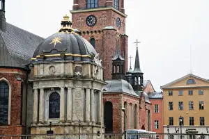 Part Of Prints: Stockholm, Sweden - Cropped image of an old world church. Horizontal shot