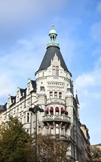 Height Prints: Stockholm, Sweden - Low angle view of an old world building with a spire
