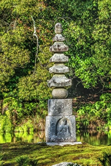 Images Dated 9th February 2024: Stone Buddha pagoda, Kinkaku-Ji (Rokuon-Ji) golden pavilion, Kyoto, Japan. Dates to 1397