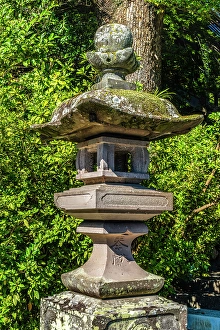 Images Dated 5th January 2024: Stone lantern Toro, Hotoku Ninomiya Shrine