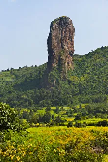 Amhara Prints: Stone pillar in the mountain, Bahir Dar, Ethiopia