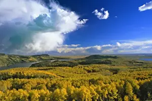 Foothill Prints: Storm clouds gather over Fremont Lake in the foothills of the Wind Mountain Range near Pinedale