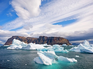 Northern Greenland Prints: Storm over Storoen Island. Landscape in the Uummannaq Fjord