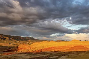 Badland Prints: Stormy light over the Painted Hills at the John Day Fossil Beds National Monument near Mitchell