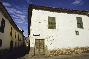 Cusco Prints: Street corner near the Plaza de Armas, Cuzco, Urubamba Valley, Peru