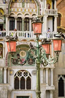 Byzantine Prints: Street lamp at Basilica San Marco (Saint Marks Cathedral), Venice, Veneto, Italy
