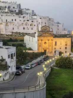 Traffic Prints: Street leading to the Church of Carmine at dusk