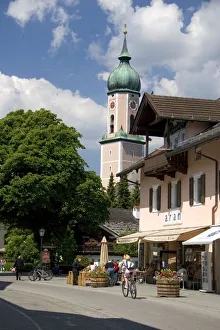 Street scene in the alpine village of Garmisch, Germany. germany, german, europe