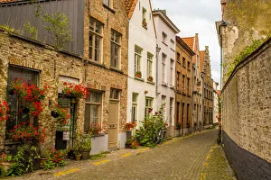Belgium Prints: Street scene, Bruges, West Flanders, Belgium