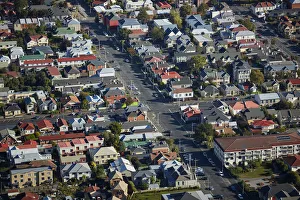 South Is Prints: Student Flats, Castle Street, North Dunedin, Otago, South Island, New Zealand - aerial