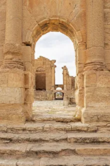 Roman Prints: Subaytilah, Kasserine, Tunisia. Capitoline temples at the Byzantine Roman ruins in Sbeitla