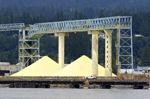 Images Dated 1st August 2008: Sulfur recovered from hydrocarbons, stockpiled for shipment at Port Vancouver, British Columbia