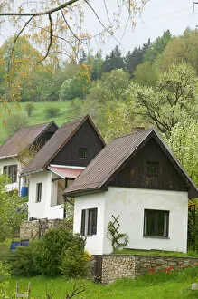 Images Dated 9th May 2004: summer cottages, Czech Republic, Ceske Krumlov, World Heritage Site