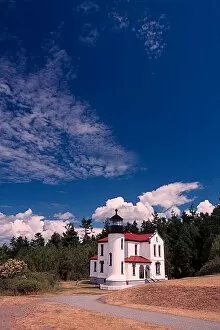 Summer morning at the Admiralty Head Lighthouse on Whidbey Island in Washington
