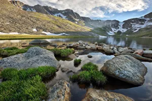 Tundra Prints: Summit Lake near the top of Mt. Evans in the Colorado Rocky Mountains