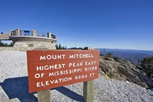 Elevation Prints: Summit of Mount Mitchell the highest peak east of the Mississippi River in North Carolina