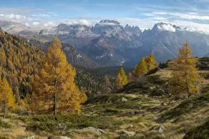 Images Dated 9th November 2020: The summits of Brenta mountain range towering above Madonna di Campiglio