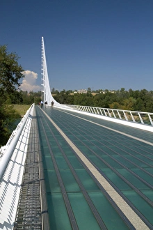 The Sundail Bridge at Turtle Bay spanning the Sacramento River in Redding, California