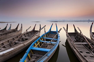 Burma Prints: Sunrise, Amarapura, Mandalay, Burma, Myanmar