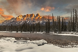 John Ford Prints: Sunrise Castle Mountain, Canada