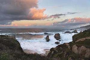 Stormy Prints: Sunrise in the clouds alone the coast of Soberanes Point in Big Sur, California