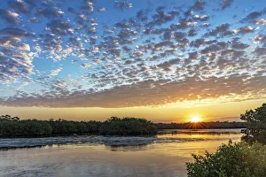 Inspirational Prints: Sunrise clouds over ponds at Ding Darling National Wildlife Refuge in Sanibel Island