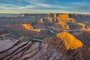 Plateau Prints: Sunrise at Dead Horse Point State Park, view of Colorado River and Canyonlands National