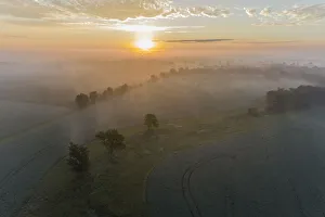 Kinmundy Prints: Sunrise and fog, Marion County, Illinois