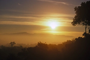 Images Dated 12th July 2010: Sunrise over the hills above Napa Valley near Rutherford, Napa Valley, California, U. S. A